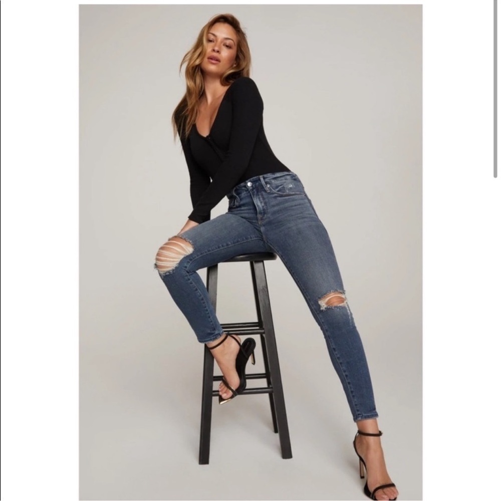 Good American Good Legs High Rise Crop Jeans Blue Size 6